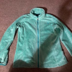 Girls north face 10-12 teal in color